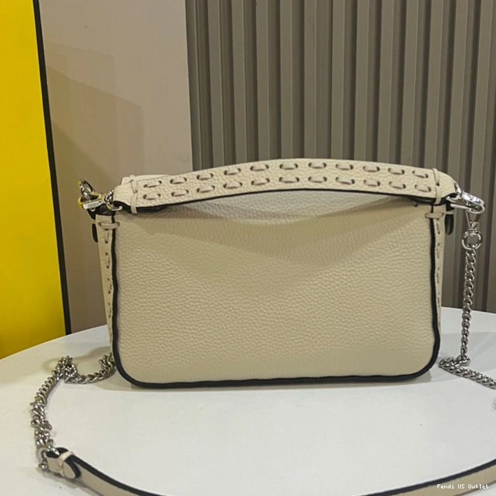 Vintage HOT Baguette Mini Selleria Bag In Leather Beige Romano Fendi Cuoio 0712